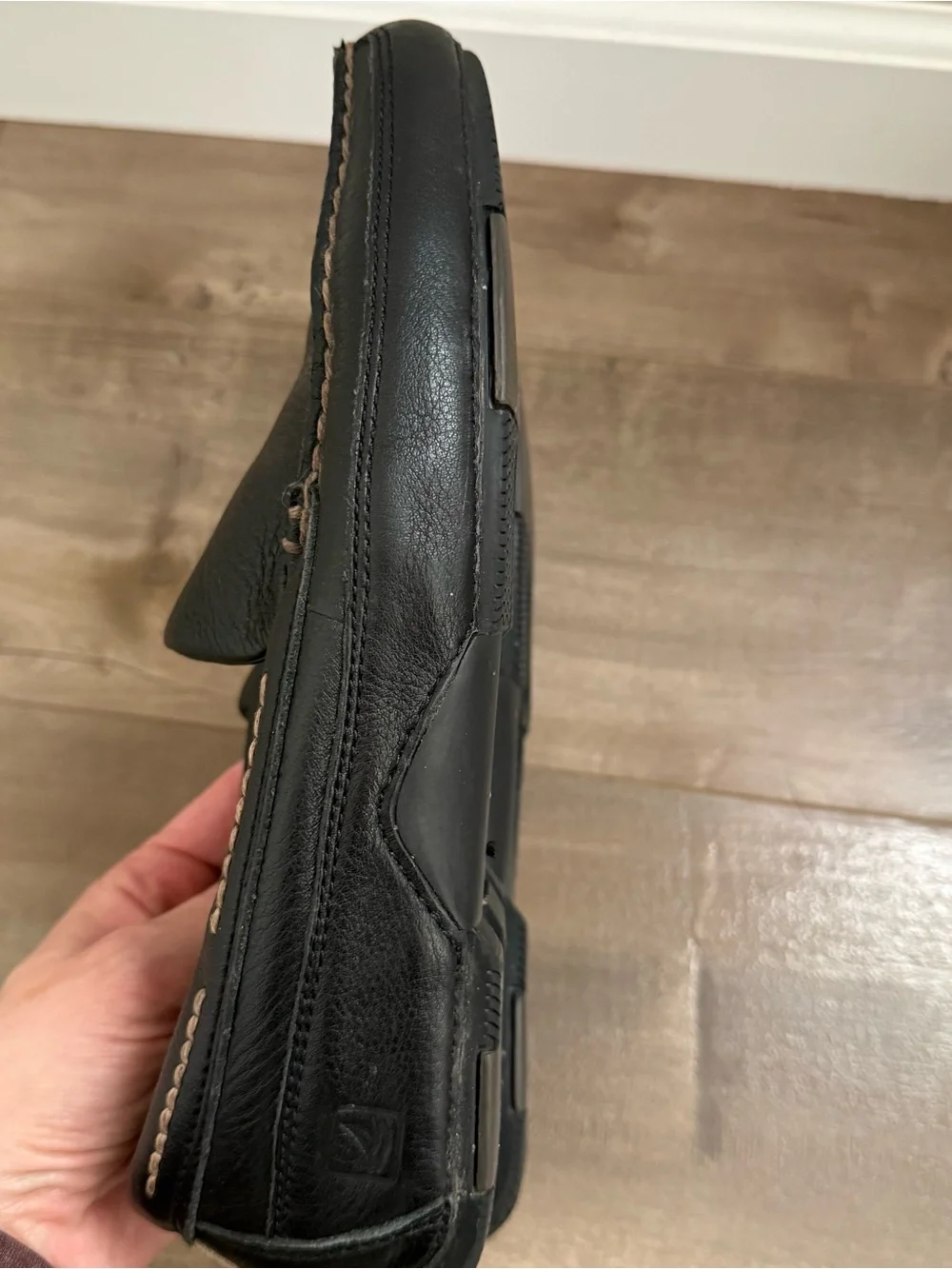 Sperry Top-Sider Loafers Black 8.5 Leather Pilot Collection Wave Comfort Slip-On